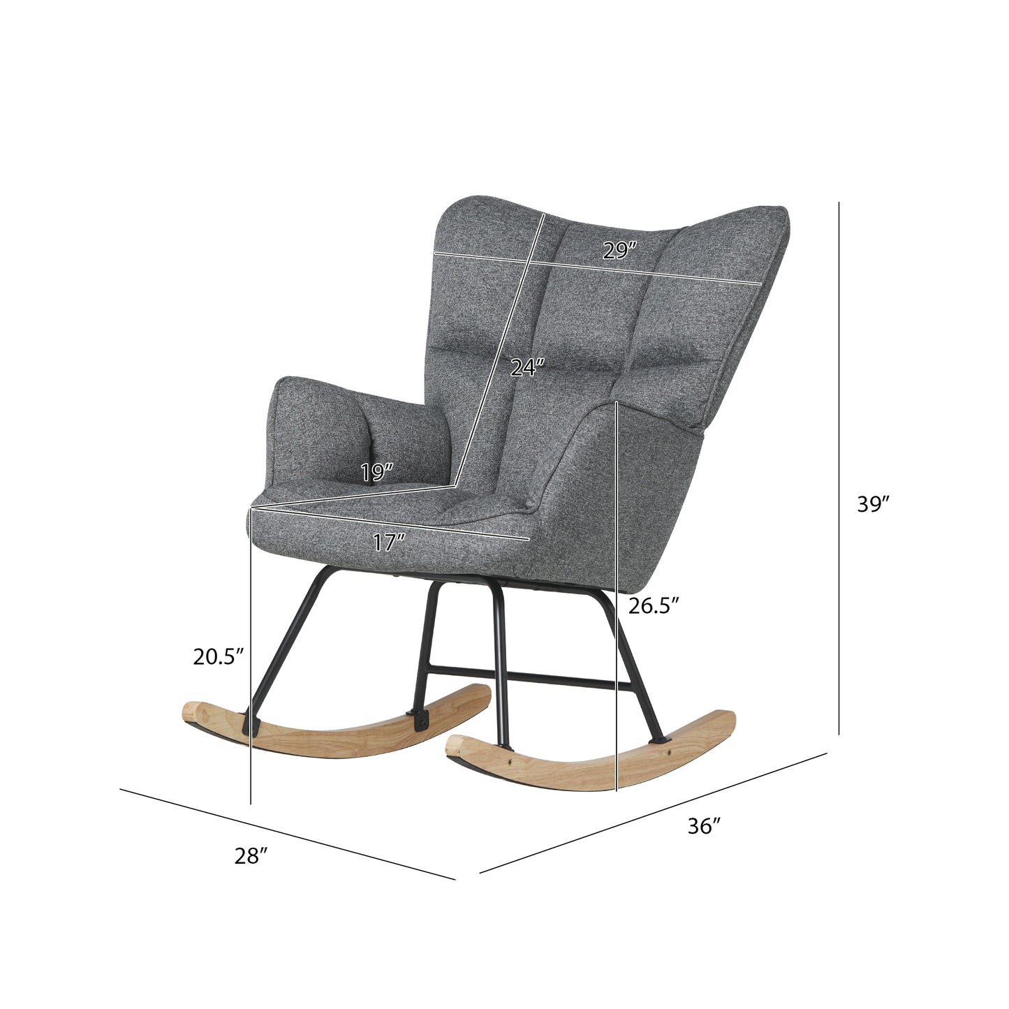 FT025-BZ GY Rocking Chair